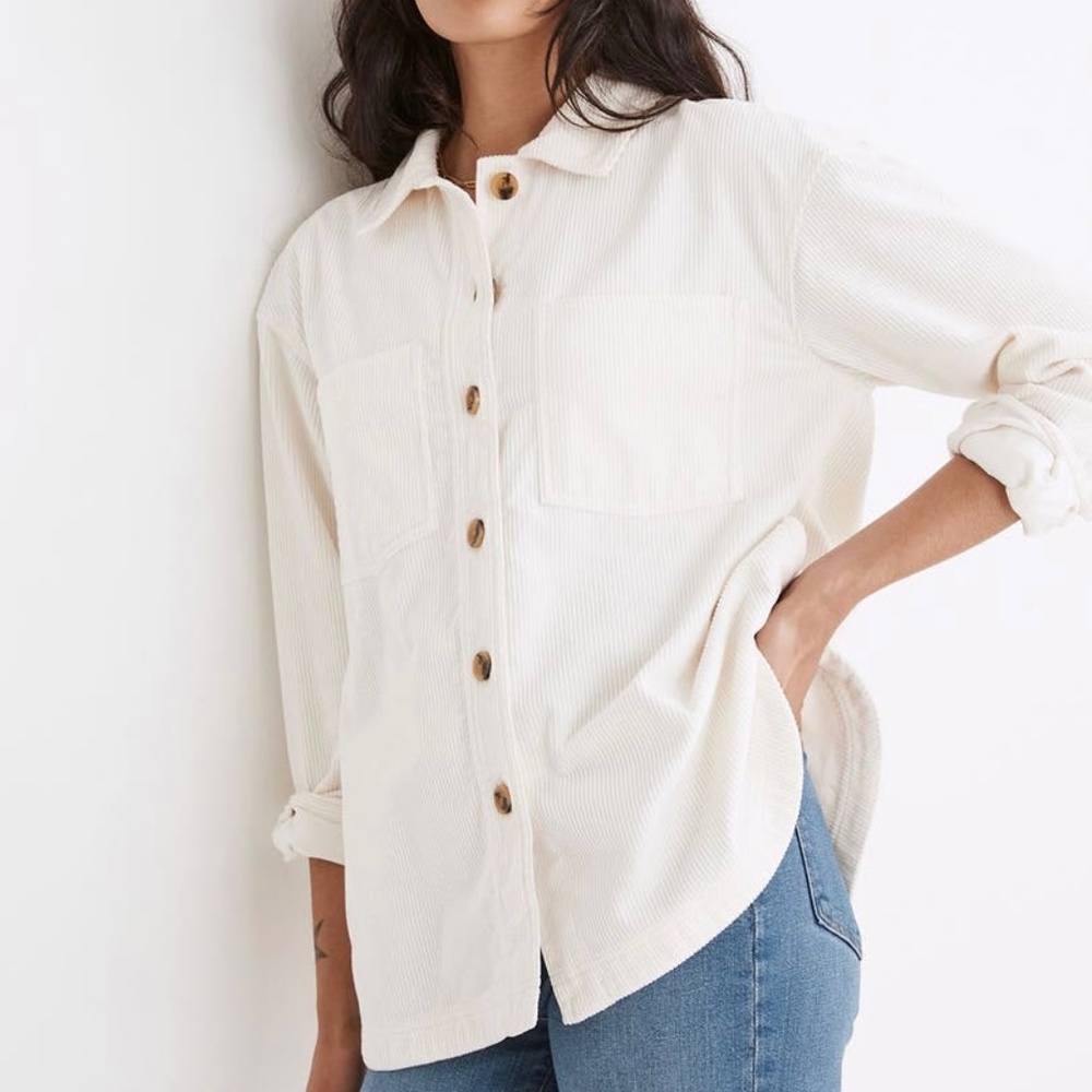 NWT ~ MADEWELL Corduroy Kentwood Oversize Utility Shirt Jacket